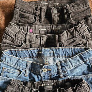 Old Navy Boys Jeans Size 14 Lot of 4 – 3 Straight, 1 Tapered Denim Bundle